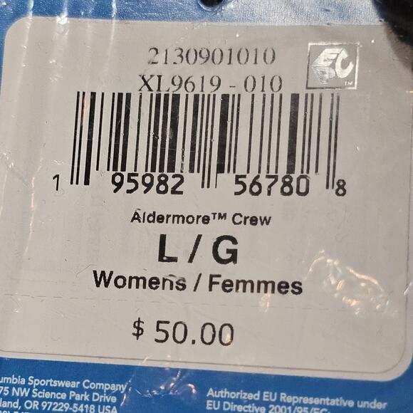 NWT Columbia Women's Black/Aldermore Crew Sweatshirt Size L - Picture 8 of 8